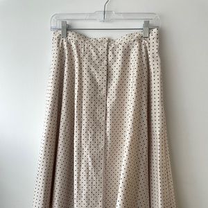 Uniqlo polka dot off-white pencil skirt